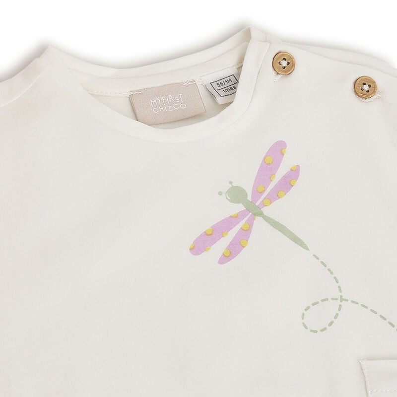 Girls White Printed Short Sleeve T-Shirt image number 2